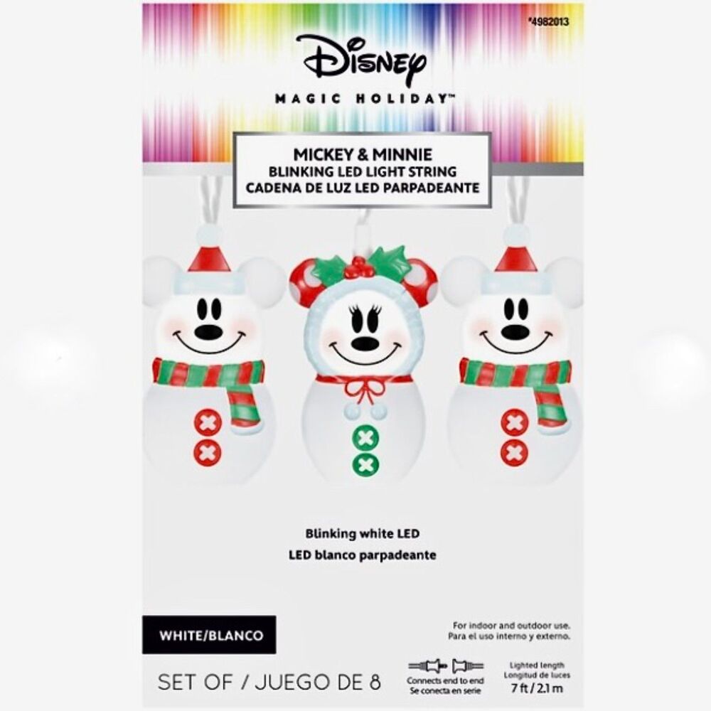Mickey Minnie Mouse Snowman Light String Christmas Lights New Mickey Mouse